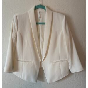 Mural White Cropped 3/4 Sleeve Blazer Size M Women